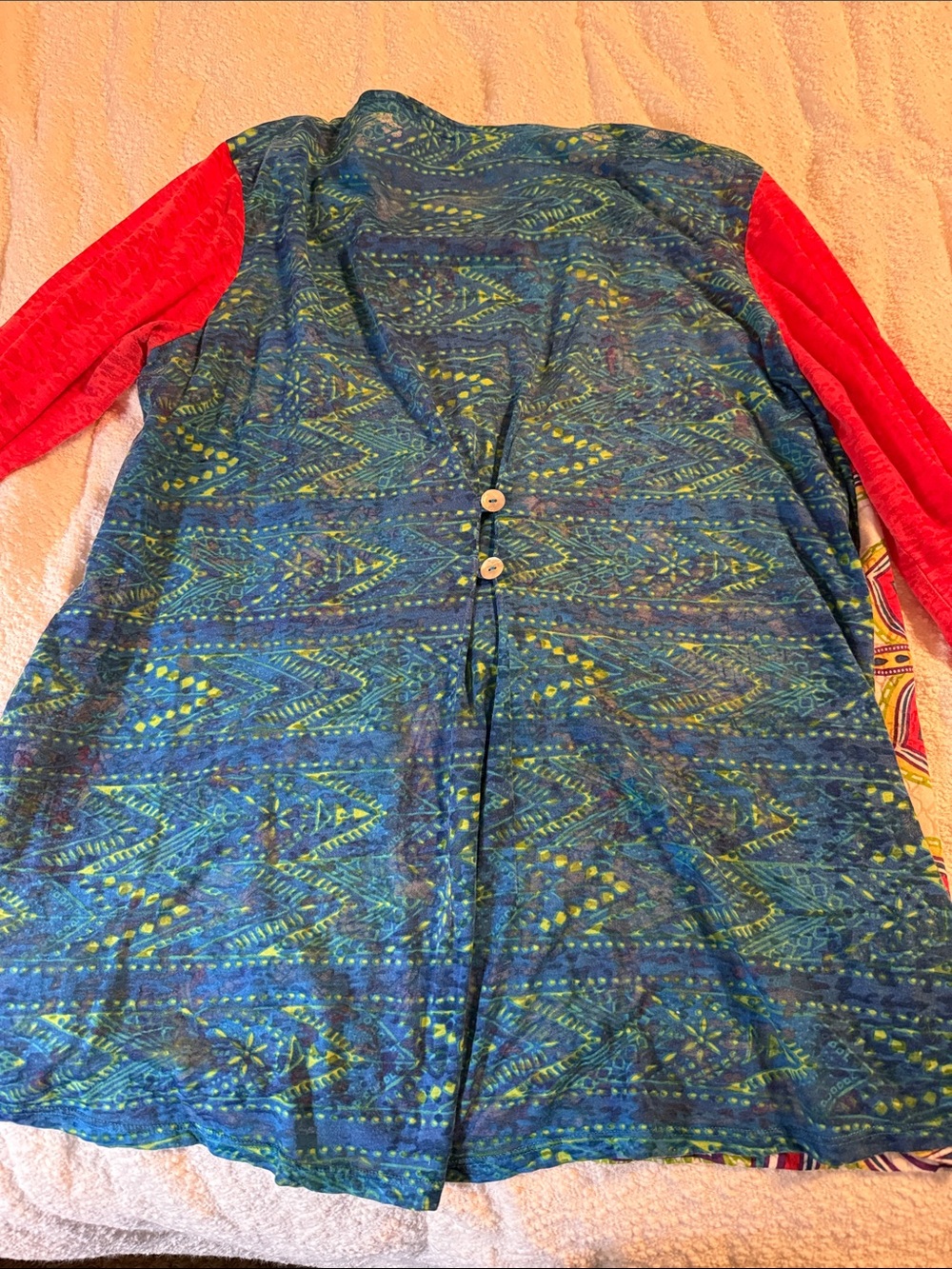 Westbound Multicolor Mandala Tunic with Red Sleeves - Picture 4 of 4